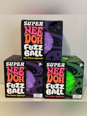 Needoh Super Fuzz Ball Set of 3 - Purple & Green